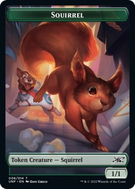 2022 Magic: The Gathering: Unfinity (UNF) - Squirrel Treasure 013 Double sided Token (#013, T) (Foil, Near Mint)