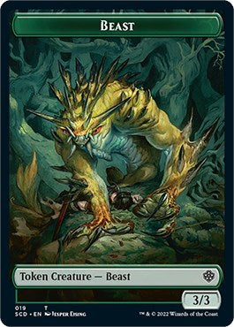2022 Magic: The Gathering: Starter Commander Decks (SCD) - Beast Double Sided Token (#19, T) (, Near Mint)