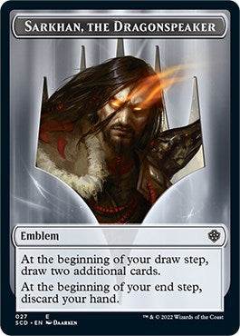2022 Magic: The Gathering: Starter Commander Decks (SCD) - Emblem Sarkhan the Dragonspeaker Double Sided Token (#27, T) (, Near Mint)