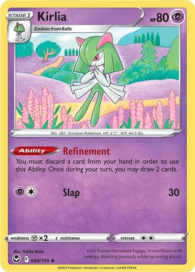 2022 Pokemon: SWSH12: Silver Tempest (SWSH12) - Kirlia (#068/195, Uncommon) (, Near Mint)