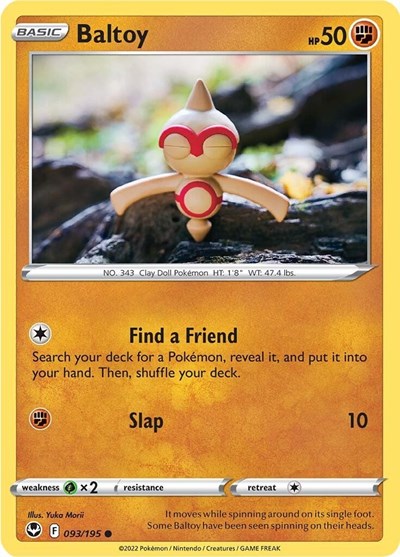 2022 Pokemon: SWSH12: Silver Tempest (SWSH12) - Baltoy (#093/195, Common) (, Near Mint)