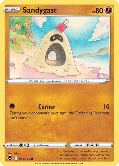 2022 Pokemon: SWSH12: Silver Tempest (SWSH12) - Sandygast (#099/195, Common) (, Near Mint)