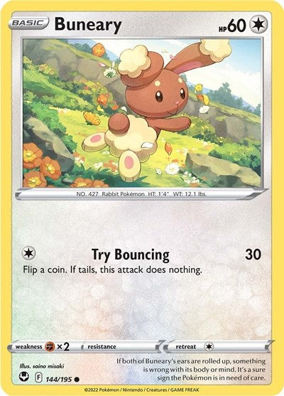 2022 Pokemon: SWSH12: Silver Tempest (SWSH12) - Buneary (#144/195, Common) (, Near Mint)