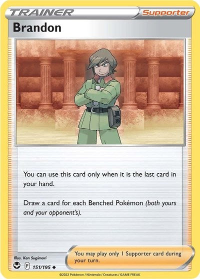 2022 Pokemon: SWSH12: Silver Tempest (SWSH12) - Brandon (#151/195, Uncommon) (, Near Mint)