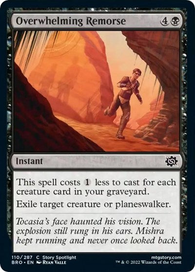 2022 Magic: The Gathering: The Brothers' War (BRO) - Overwhelming Remorse (#110, Common) (, Lightly Played)