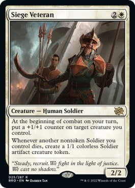 2022 Magic: The Gathering: The Brothers' War (BRO) - Siege Veteran (#25, Rare) (, Near Mint)