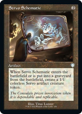 2022 Magic: The Gathering: Commander: The Brothers' War (BRC) - Servo Schematic Retro Frame (#158, Uncommon) (, Near Mint)