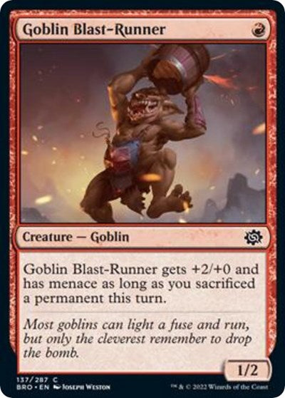 2022 Magic: The Gathering: The Brothers' War (BRO) - Goblin Blast Runner (#137, Common) (, Near Mint)