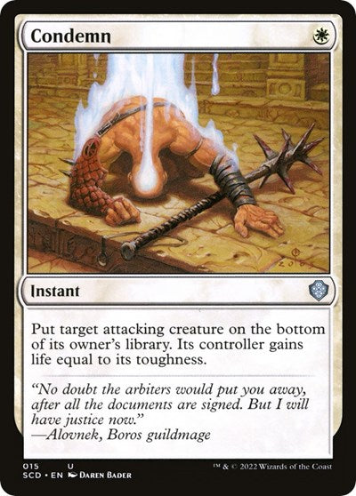 2022 Magic: The Gathering: Starter Commander Decks (SCD) - Condemn (#15, Uncommon) (, Near Mint)