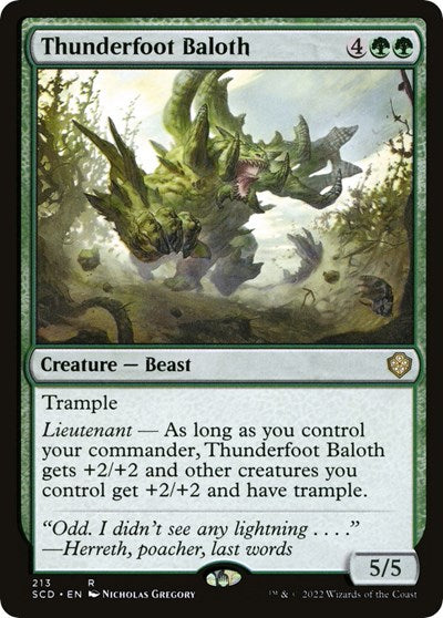 2022 Magic: The Gathering: Starter Commander Decks (SCD) - Thunderfoot Baloth (#213, Rare) (, Near Mint)