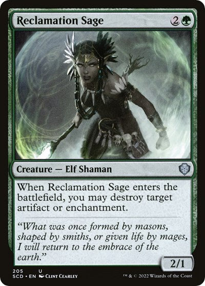 2022 Magic: The Gathering: Starter Commander Decks (SCD) - Reclamation Sage (#205, Uncommon) (, Near Mint)