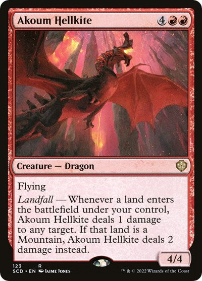 2022 Magic: The Gathering: Starter Commander Decks (SCD) - Akoum Hellkite (#123, Rare) (, Near Mint)