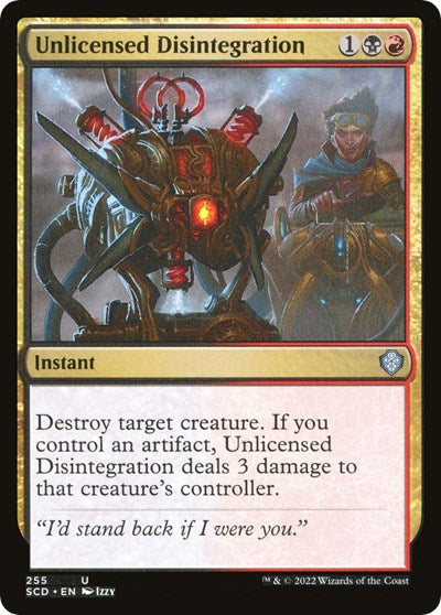 2022 Magic: The Gathering: Starter Commander Decks (SCD) - Unlicensed Disintegration (#255, Uncommon) (, Near Mint)