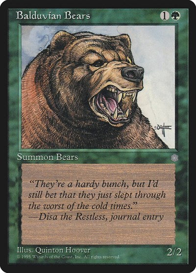 1995 Magic: The Gathering: Ice Age (ICE) - Balduvian Bears (#226, Common) (, Near Mint)