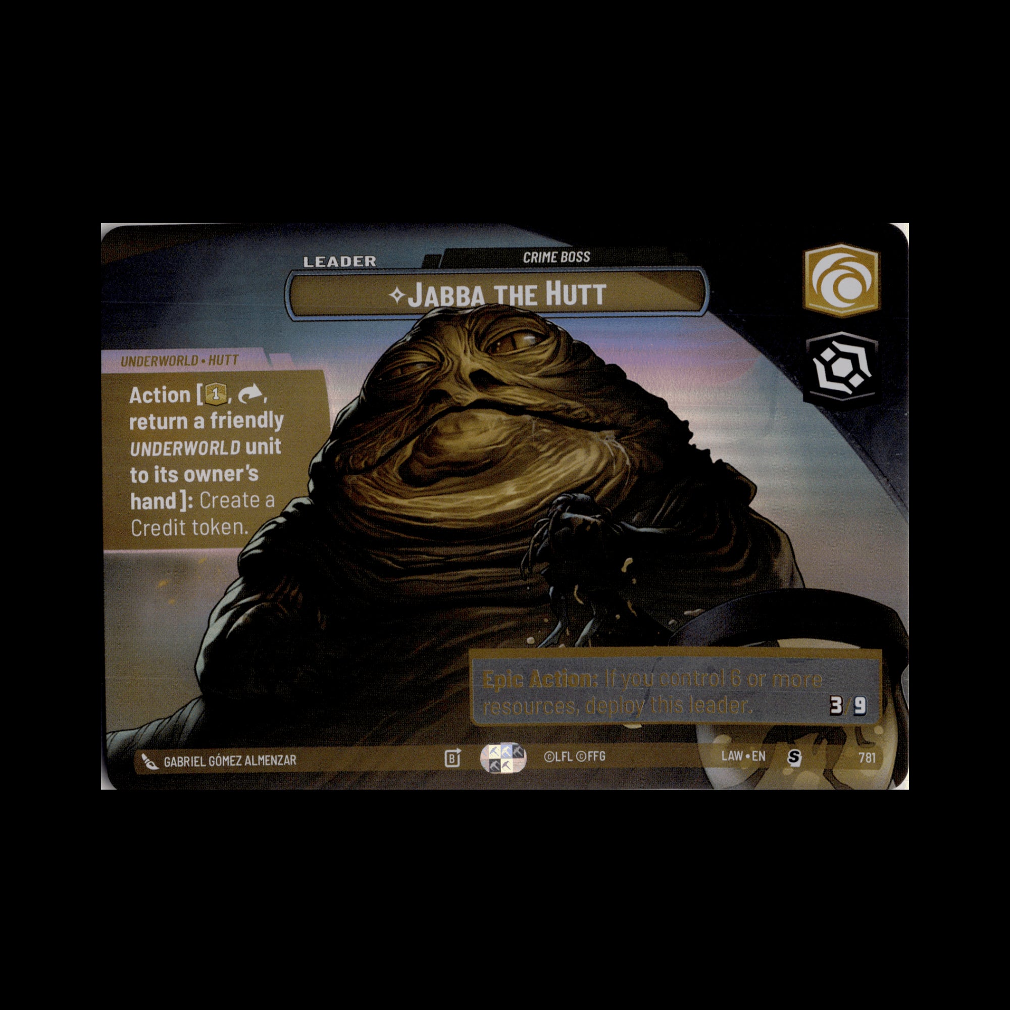 Jabba the Hutt - Crime Boss (Showcase) (Back)