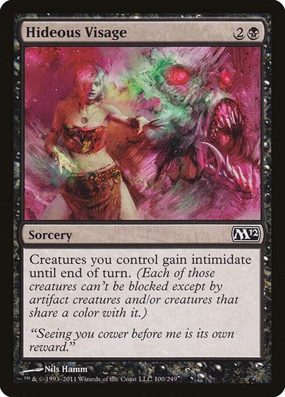 2011 Magic: The Gathering: Magic 2012 (M12) (M12) - Hideous Visage (#100, Common) (, Near Mint)