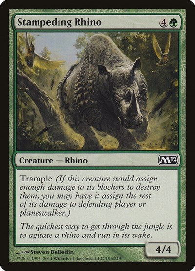 2011 Magic: The Gathering: Magic 2012 (M12) (M12) - Stampeding Rhino (#196, Common) (, Near Mint)