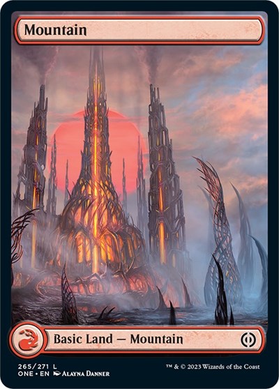 2023 Magic: The Gathering: Phyrexia: All Will Be One (ONE) - Mountain 265 Full Art (#265, Land) (, Near Mint)