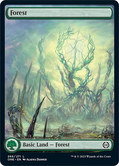2023 Magic: The Gathering: Phyrexia: All Will Be One (ONE) - Forest 266 Full Art (#266, Land) (, Near Mint)