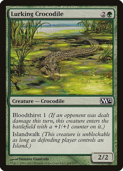 2011 Magic: The Gathering: Magic 2012 (M12) (M12) - Lurking Crocodile (#184, Common) (, Near Mint)