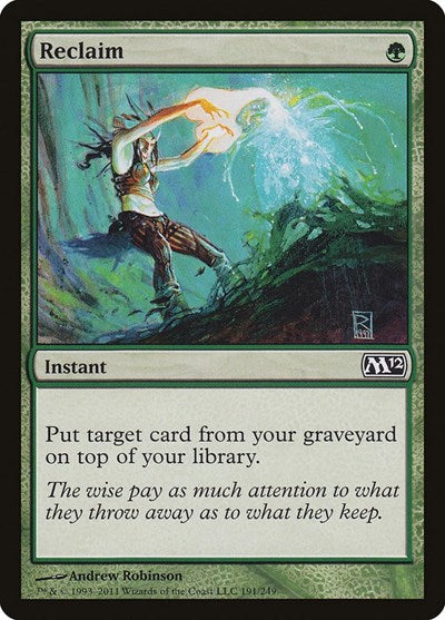 2011 Magic: The Gathering: Magic 2012 (M12) (M12) - Reclaim (#191, Common) (, Near Mint)