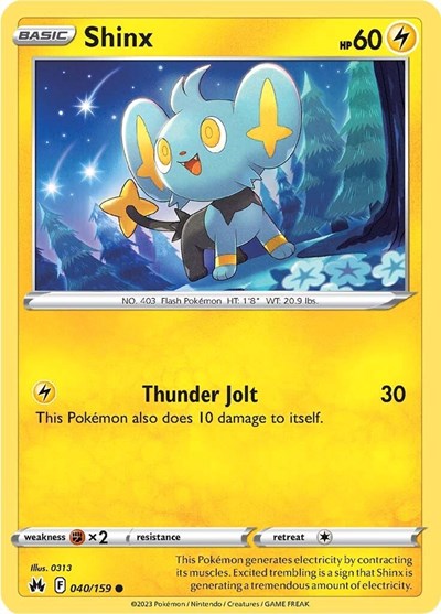 2023 Pokemon: SWSH: Crown Zenith (CRZ) - Shinx 40 (#040/159, Common) (, Near Mint)