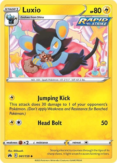 2023 Pokemon: SWSH: Crown Zenith (CRZ) - Luxio 41 (#041/159, Uncommon) (, Near Mint)