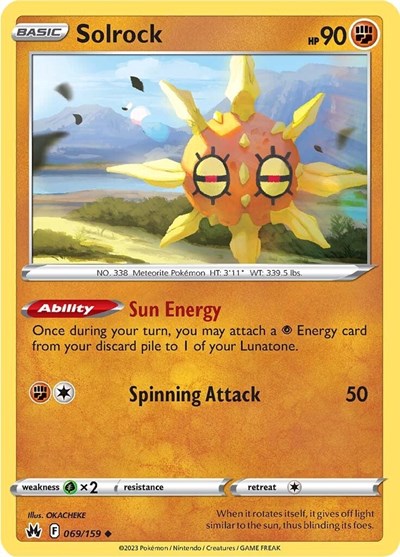 2023 Pokemon: SWSH: Crown Zenith (CRZ) - Solrock (#069/159, Uncommon) (, Near Mint)