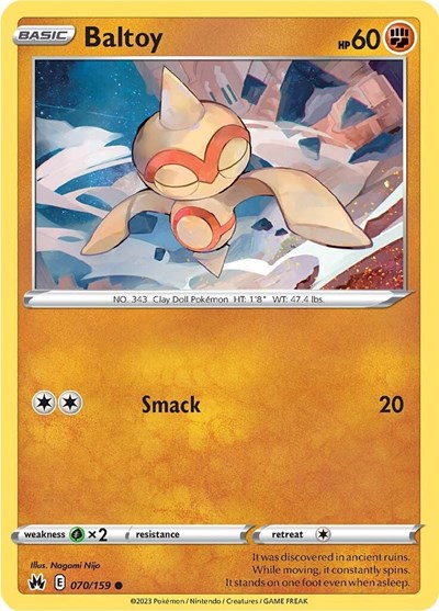 2023 Pokemon: SWSH: Crown Zenith (CRZ) - Baltoy (#070/159, Common) (, Near Mint)