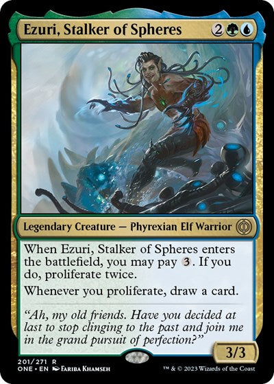 2023 Magic: The Gathering: Phyrexia: All Will Be One (ONE) - Ezuri Stalker of Spheres (#201, Rare) (, Lightly Played)