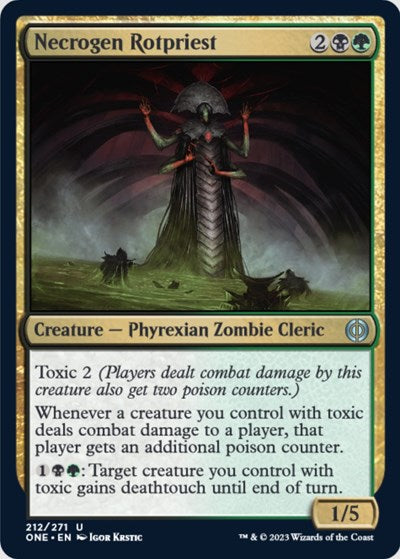 2023 Magic: The Gathering: Phyrexia: All Will Be One (ONE) - Necrogen Rotpriest (#212, Uncommon) (, Near Mint)