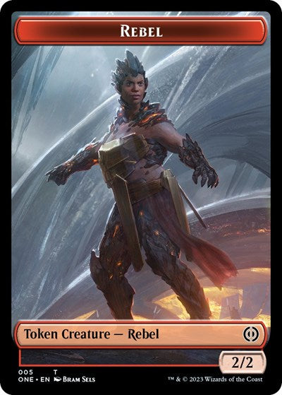 2023 Magic: The Gathering: Commander: Phyrexia: All Will Be One (ONC) - Rebel Goblin Double Sided Token (#5 // 11, T) (, Near Mint)