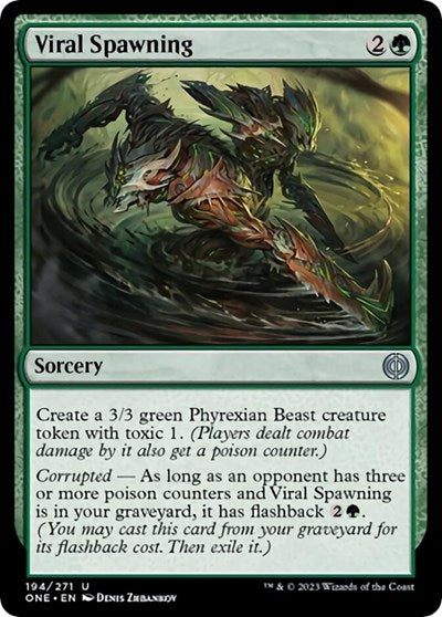 2023 Magic: The Gathering: Phyrexia: All Will Be One (ONE) - Viral Spawning (#194, Uncommon) (, Lightly Played)