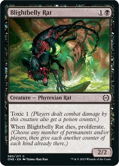 2023 Magic: The Gathering: Phyrexia: All Will Be One (ONE) - Blightbelly Rat (#85, Common) (, Near Mint)