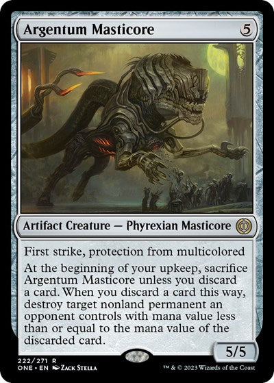 2023 Magic: The Gathering: Phyrexia: All Will Be One (ONE) - Argentum Masticore (#222, Rare) (, Near Mint)