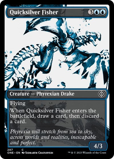 2023 Magic: The Gathering: Phyrexia: All Will Be One (ONE) - Quicksilver Fisher Showcase (#287, Common)