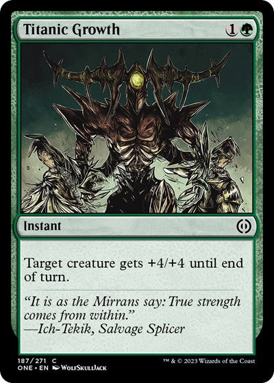 2023 Magic: The Gathering: Phyrexia: All Will Be One (ONE) - Titanic Growth (#187, Common) (, Near Mint)