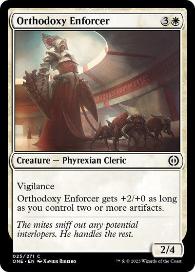 2023 Magic: The Gathering: Phyrexia: All Will Be One (ONE) - Orthodoxy Enforcer (#25, Common) (, Near Mint)