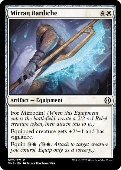 2023 Magic: The Gathering: Phyrexia: All Will Be One (ONE) - Mirran Bardiche (#22, Common) (, Near Mint)