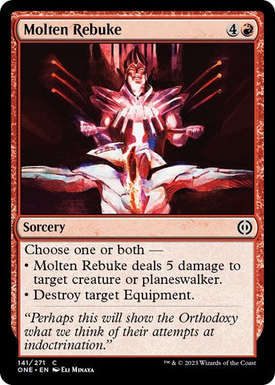 2023 Magic: The Gathering: Phyrexia: All Will Be One (ONE) - Molten Rebuke (#141, Common)