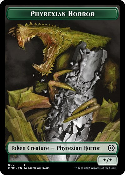 2023 Magic: The Gathering: Phyrexia: All Will Be One (ONE) - Phyrexian Horror Token 007 (#7, T) (, Near Mint)