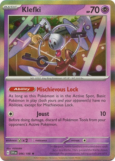2023 Pokemon: SV01: Scarlet & Violet Base Set (SVI) - Klefki (#096/198, Rare) (Holofoil, Near Mint)