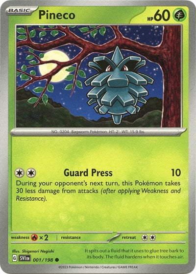 2023 Pokemon: SV01: Scarlet & Violet Base Set (SVI) - Pineco (#001/198, Common) (, Near Mint)