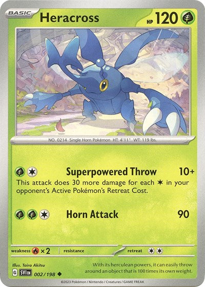 2023 Pokemon: SV01: Scarlet & Violet Base Set (SVI) - Heracross (#002/198, Uncommon) (, Near Mint)