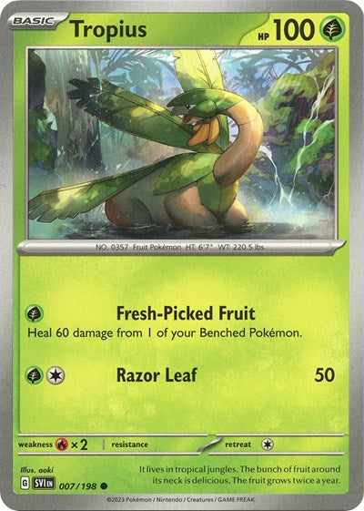 2023 Pokemon: SV01: Scarlet & Violet Base Set (SVI) - Tropius (#007/198, Common) (, Near Mint)