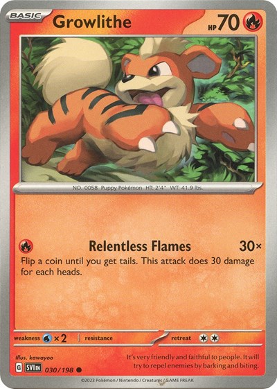 2023 Pokemon: SV01: Scarlet & Violet Base Set (SVI) - Growlithe 030 198 (#030/198, Common) (, Near Mint)