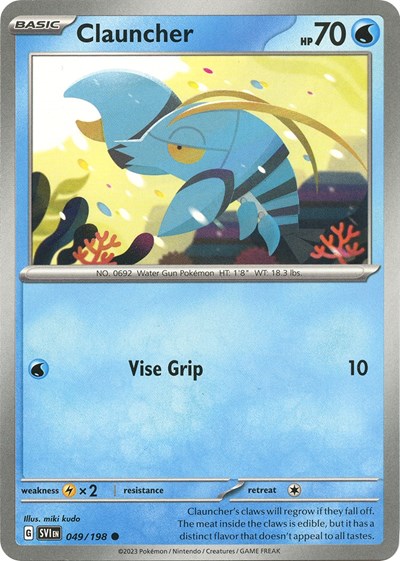 2023 Pokemon: SV01: Scarlet & Violet Base Set (SVI) - Clauncher 049 198 (#049/198, Common) (, Near Mint)