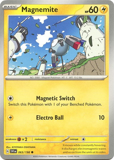 2023 Pokemon: SV01: Scarlet & Violet Base Set (SVI) - Magnemite (#063/198, Common) (, Near Mint)
