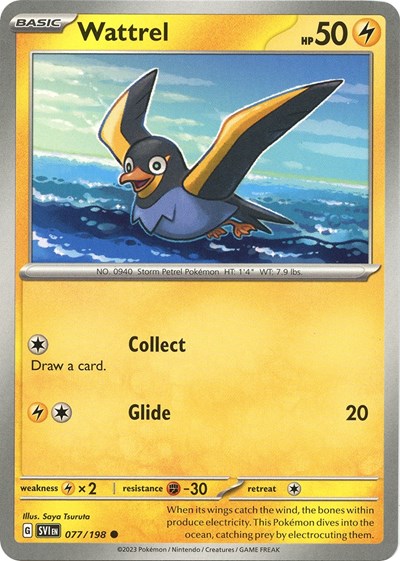 2023 Pokemon: SV01: Scarlet & Violet Base Set (SVI) - Wattrel 077 198 (#077/198, Common) (, Near Mint)