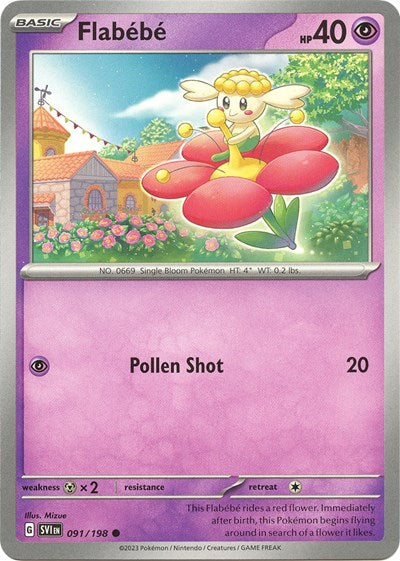 2023 Pokemon: SV01: Scarlet & Violet Base Set (SVI) - Flabebe (#091/198, Common) (, Near Mint)